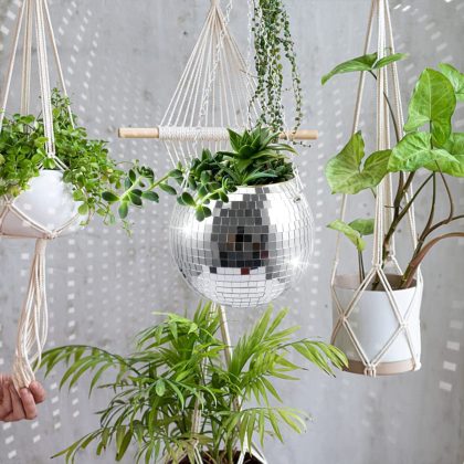 20cm Disco Ball Hanging Flower Pot Globe Shape Vase