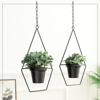 New Nordic Metal Hanging Flower Plant Pot Basket for Home Balcony Decoration Vase